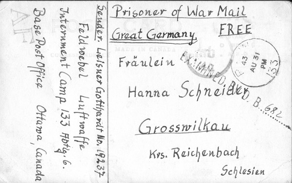German War Graves - POW postcard